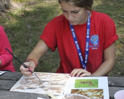 Élèves d'un camp d'éducation en plein air