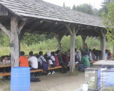 Élèves d'un camp d'éducation en plein air