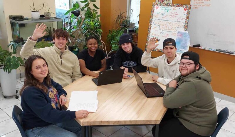 Group of Students in CRLT welcoming visitors