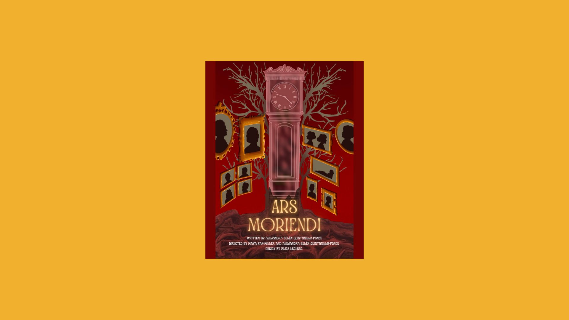 Affiche publicitaire pour la pièce de théâtre Ars Moriendi