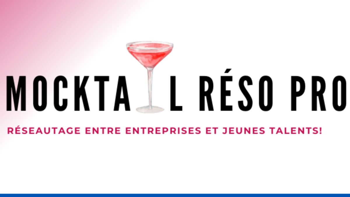 affiche publicitaire pour l'événement de réseautage Mocktail sur l'emploi