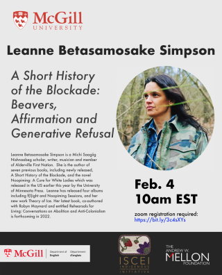 Lire le texte intégral : Leanne Betasamosake Simpson - Séminaire en ligne - 4 février