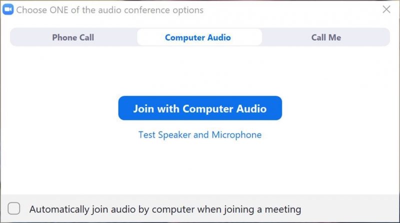 Zoom join computer audio