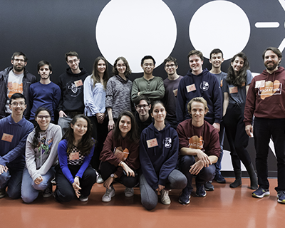 The S.P.A.C.E. team with mentors and organizers during the McGill Physics Hackathon at MILA. Credit: Raffles Zhu Photography