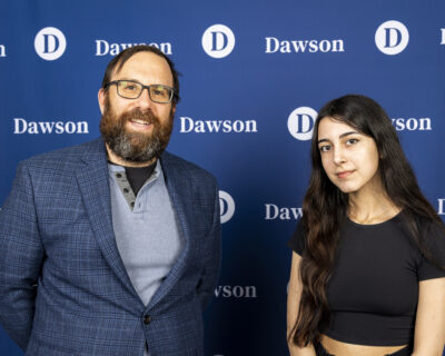 David Fainsilber, son of Harry Fainsilber, with Parnia Akhavansaffar, the first recipient of the Harry Fainsilber Memorial Award.