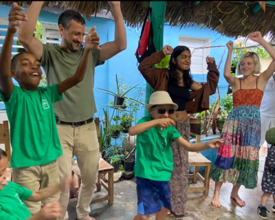 Dancing with locals