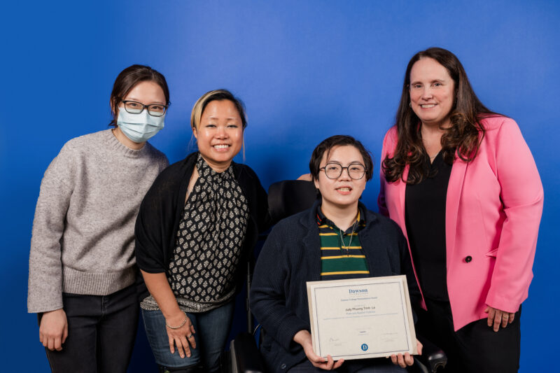 Judy Phuong Trinh Le with Academic Dean Leanne Bennett and SAAC staff