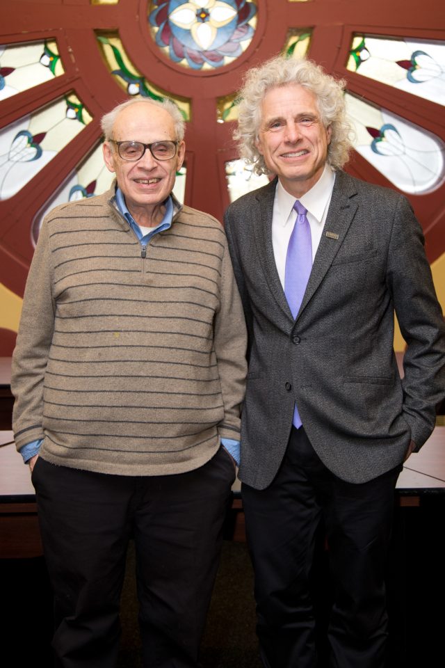 Ken Milkman and Steven Pinker at Dawson College Feb 6, 2019