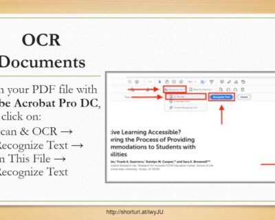 Read more about: Accessible Documents – How To OCR Documents To Ensure Accessibility