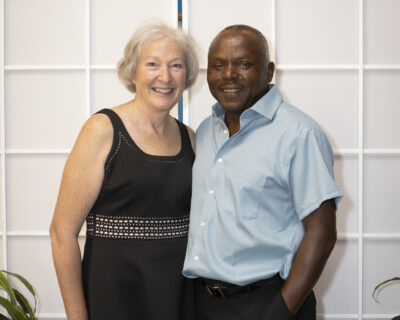 Joel pictured with his wife Julie Bates-Tyrrell at the Recognition of Service event at Dawson on June 16, 2022.