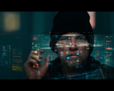 Sam Worthington as Kessler in SIMULANT courtesy of Mongrel Media