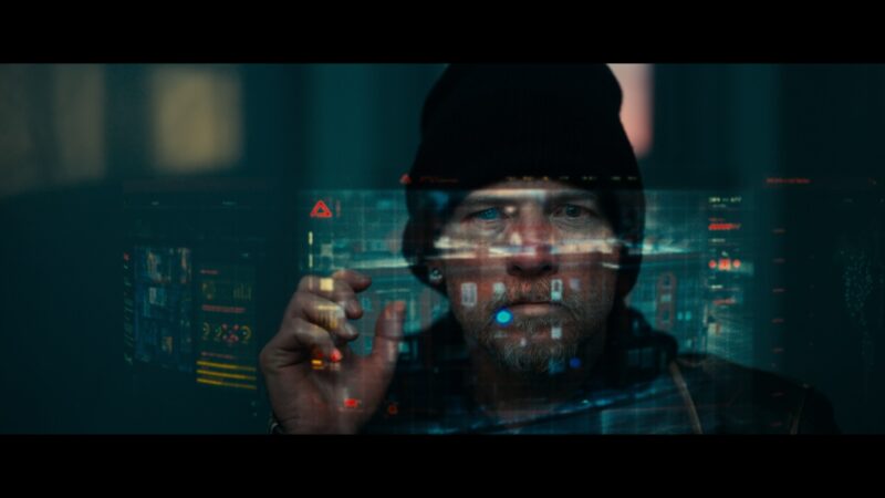 Sam Worthington as Kessler in SIMULANT courtesy of Mongrel Media