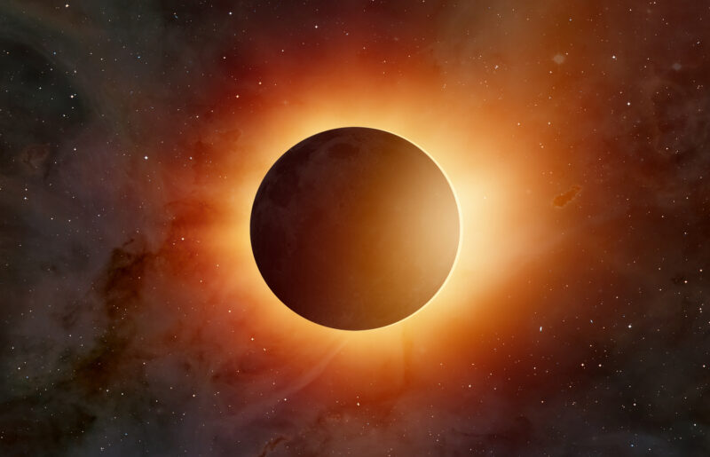 Solar Eclipse "Elements of this image furnished by NASA "