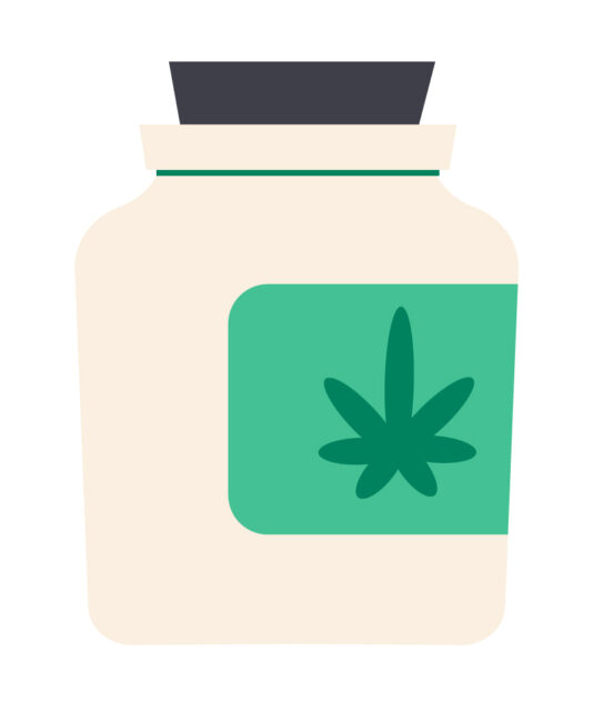 An illustration of a marijuana container from the video.
