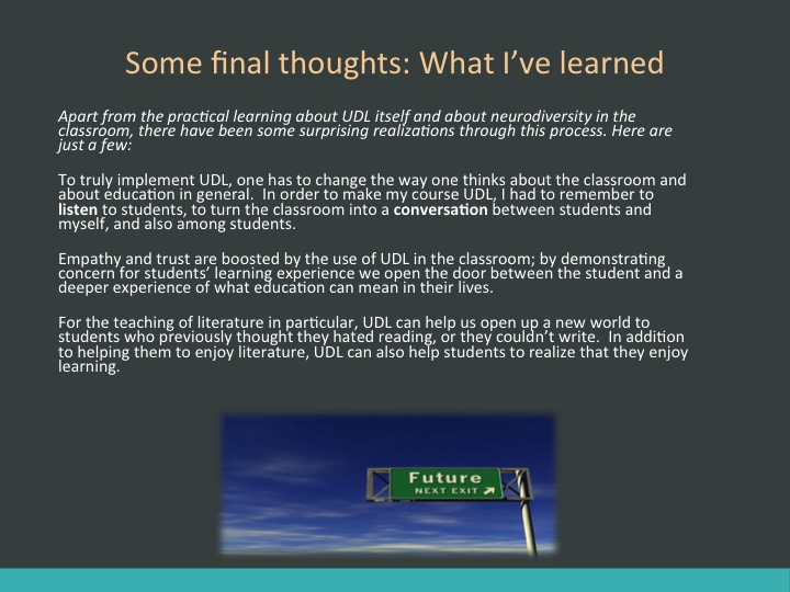 Final slide from R. Million's PPT