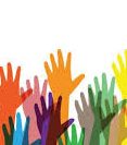 Colorful hands up/ Mains multicolores levées